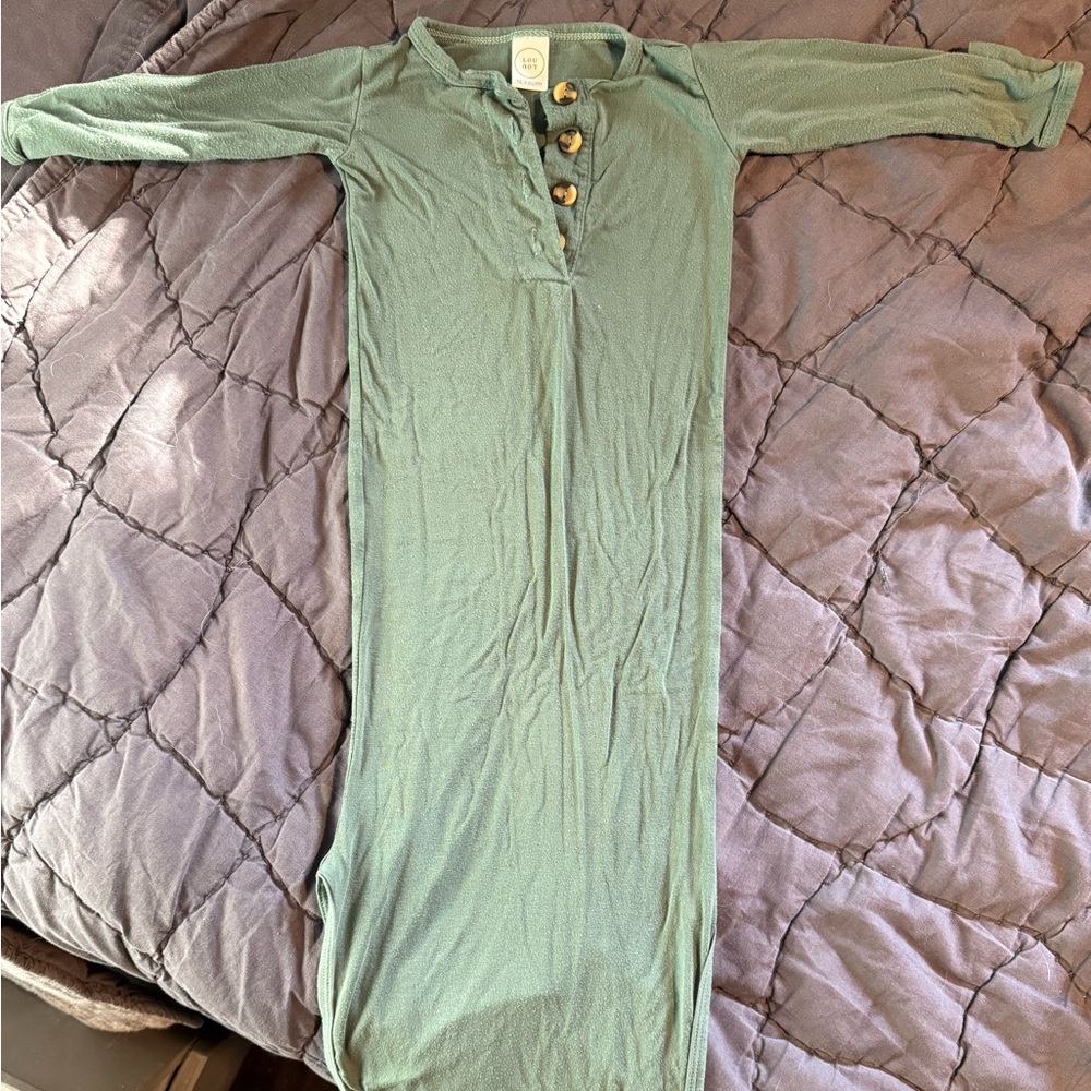 Lou Lou & Company Green Newborn Gown